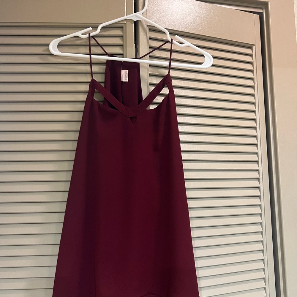 Express Deep Red Sleeveless Blouse